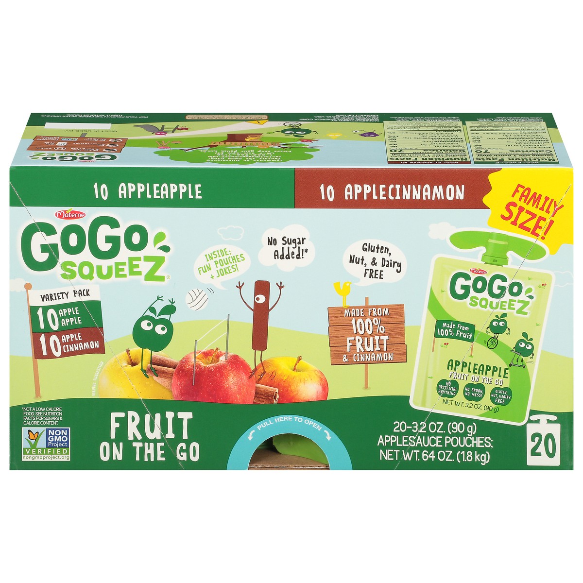 slide 1 of 67, GoGo squeeZ Fruit on the Go Applesauce Variety Pack Family Size 20 - 3.2 oz Pouches, 20 ct