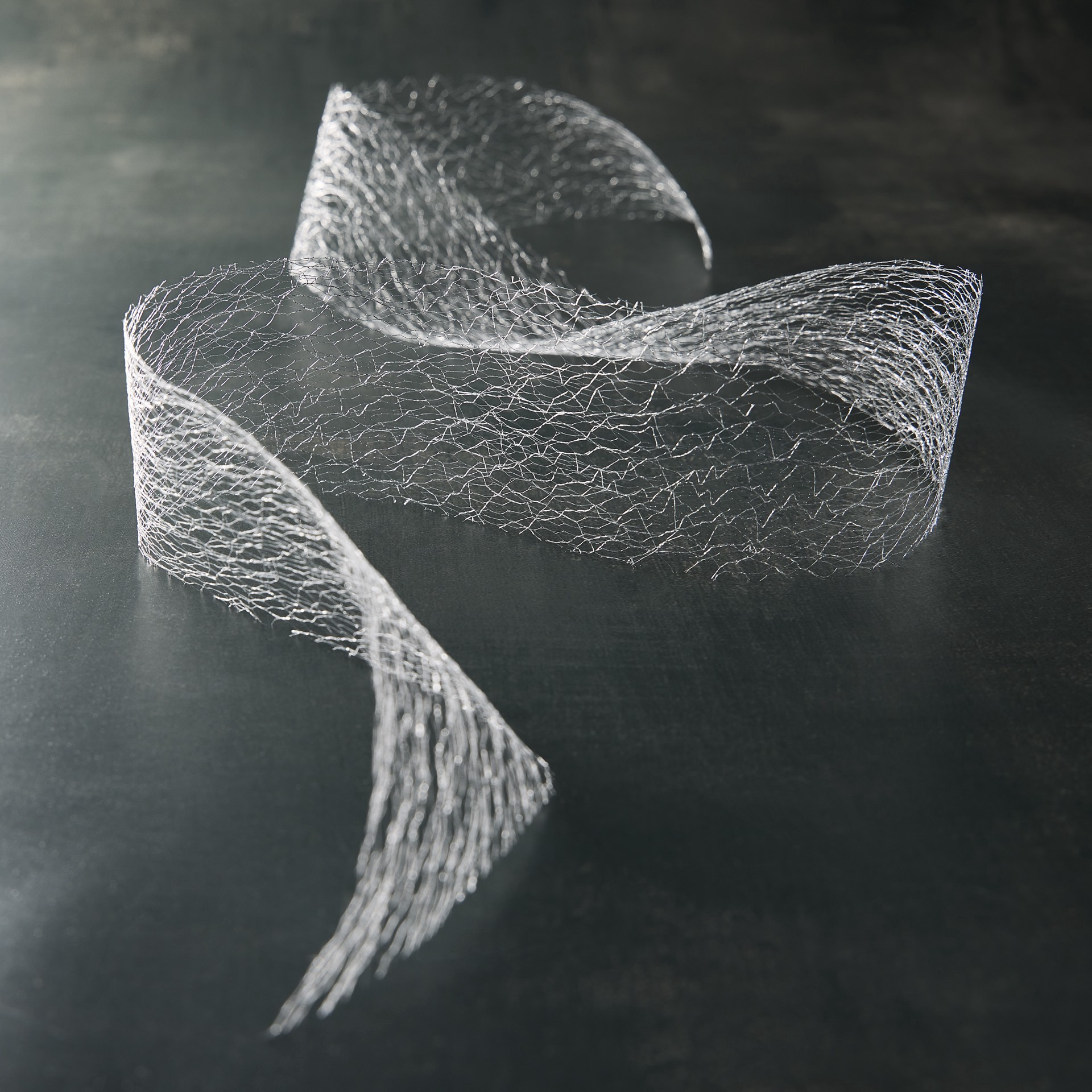 slide 2 of 2, 2.5" X 10yd. Silver Mesh Ribbon By Celebrate It Classic, 2.5 in x 10 yd