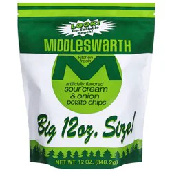 Middleswarth Kitchen Fresh Sour Cream & Onion Potato Chips Big 12 oz Size 12 oz