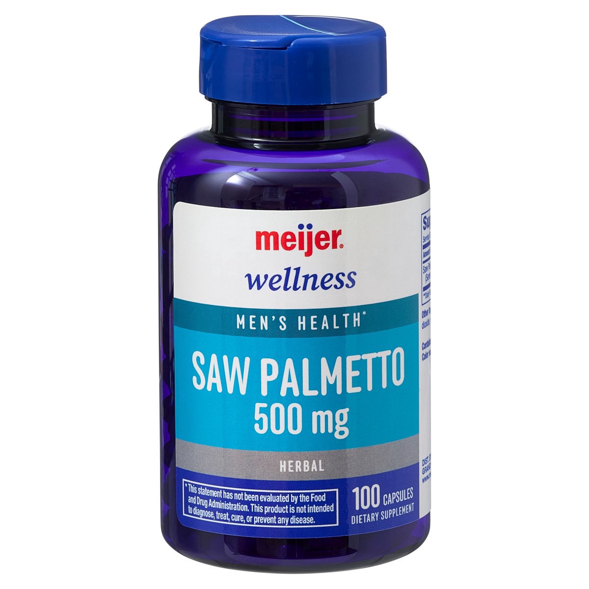 slide 1 of 9, MEIJER WELLNESS Meijer Herbal Saw Palmetto Capsules, 100 ct; 500 mg