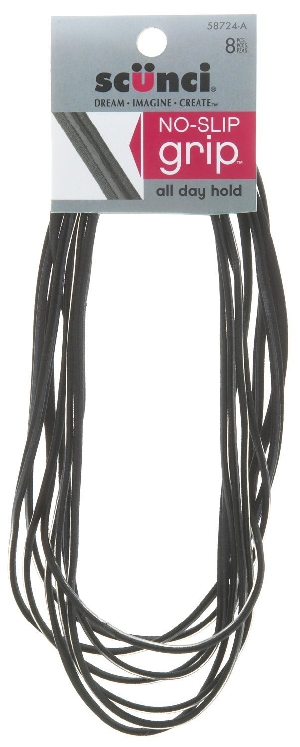 slide 1 of 1, scünci No-Slip Grip Headwraps, Black, 8 ct