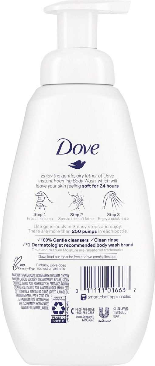 slide 3 of 6, Dove Foaming Body Wash Mango Butter, 13.5 oz, 13.5 oz