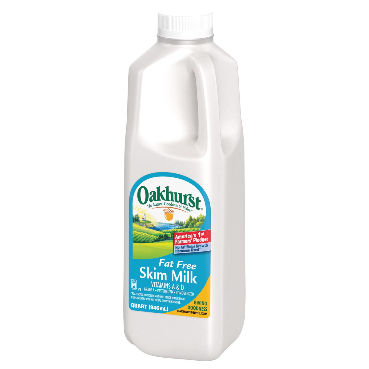 slide 4 of 4, Oakhurst Fat Free Skim Milk Quart - 1 qt, 1 qt