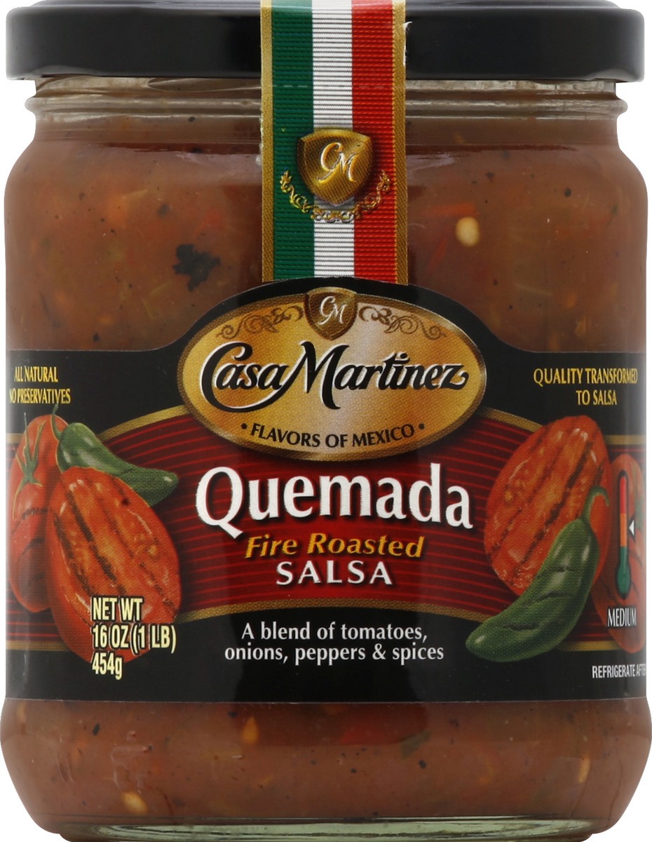 slide 2 of 3, Casa Martinez Gourmet Salsa, Roja Quemada Fire Roasted, 16 oz