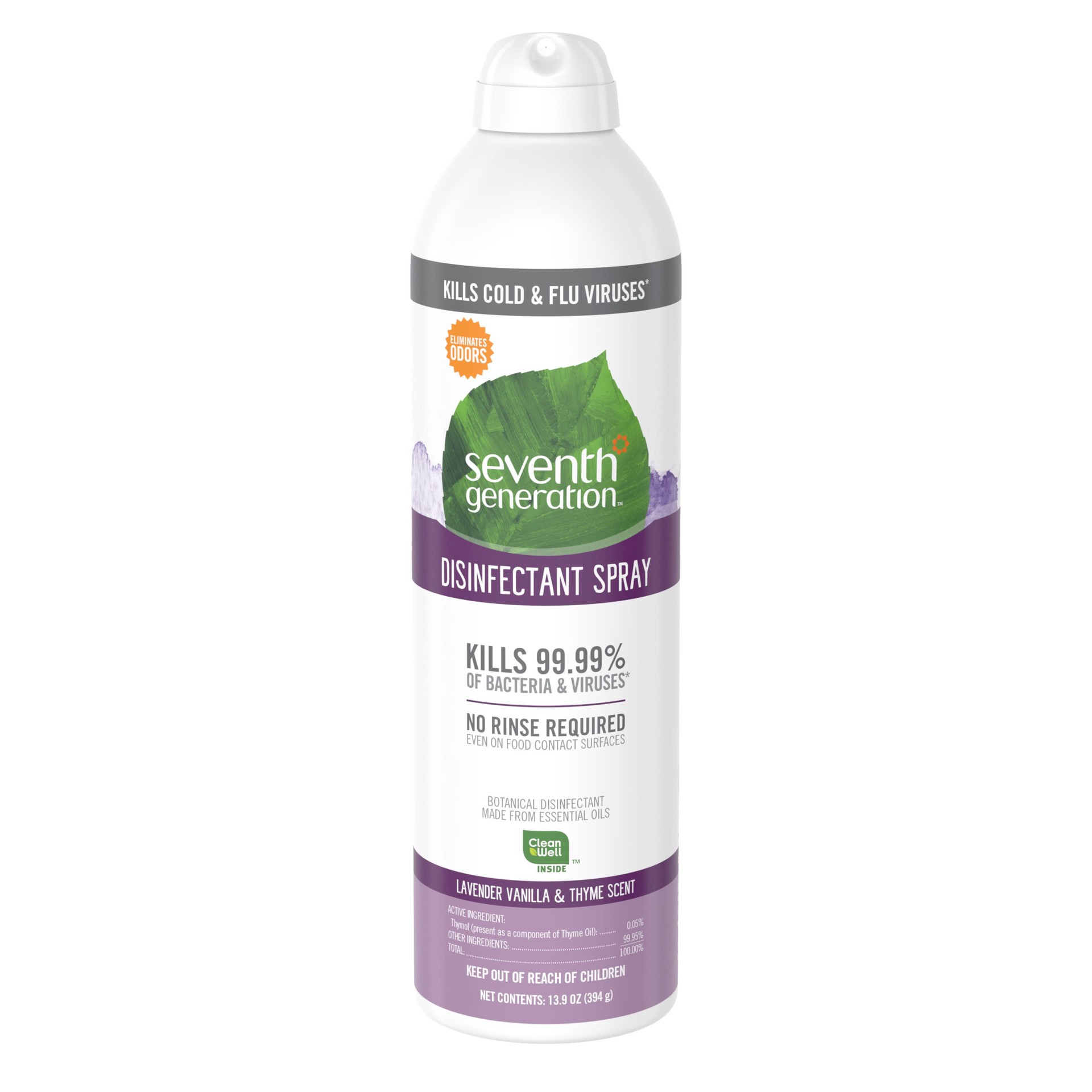 slide 1 of 2, Seventh Generation Disinfecting Spray Lavender Vanilla & Thyme, 13.9 oz, 13.9 oz