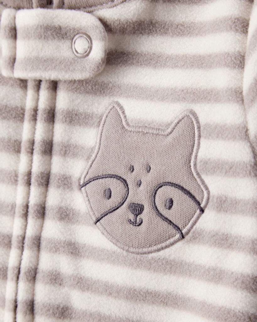 slide 4 of 4, Carter's Baby Boy Fox Striped Loose Fit Long-Sleeve Sleep & Play Pajamas - Brown Brown 9M, 1 ct