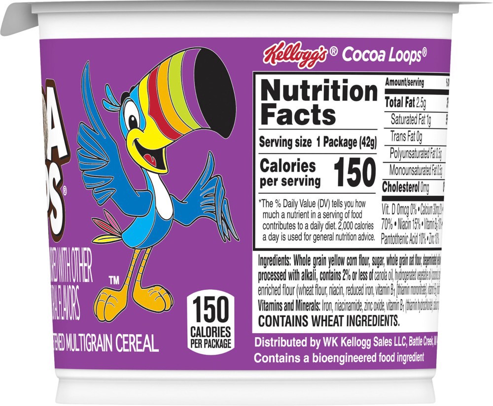 slide 5 of 5, Kellogg's® Cocoa Loops® Cereal Cup, 1.5 oz