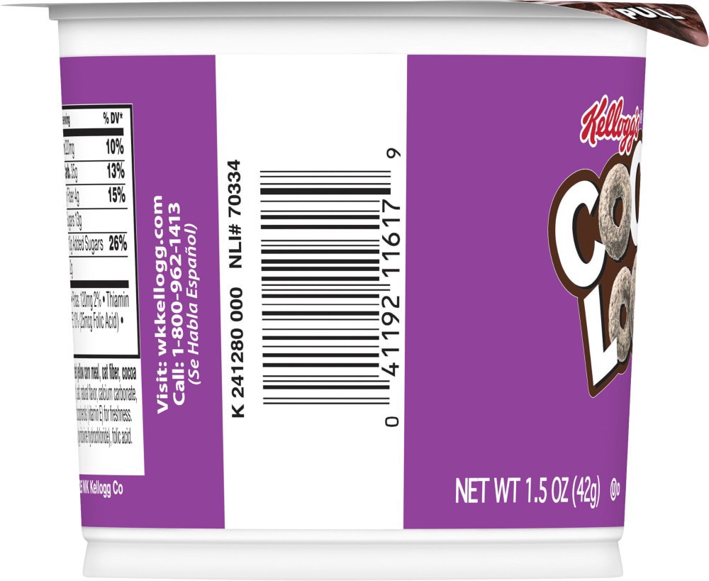 slide 4 of 5, Kellogg's® Cocoa Loops® Cereal Cup, 1.5 oz
