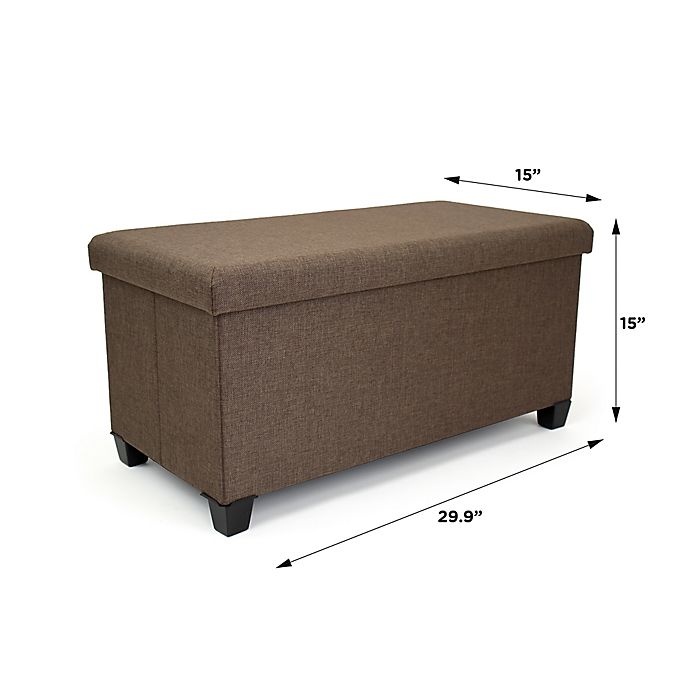 slide 2 of 8, Humble Crew Rectangular Storage Fabric Ottoman Bench - Brown, 1 ct