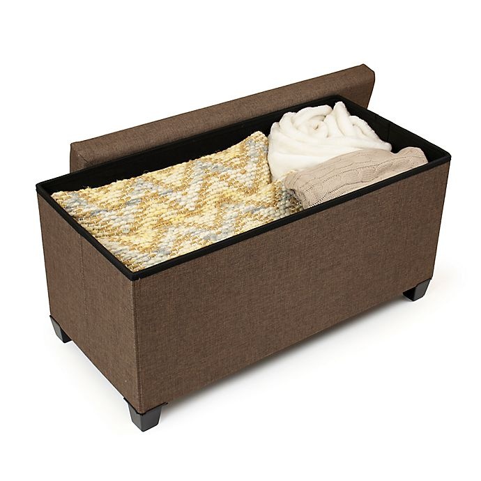 slide 3 of 8, Humble Crew Rectangular Storage Fabric Ottoman Bench - Brown, 1 ct