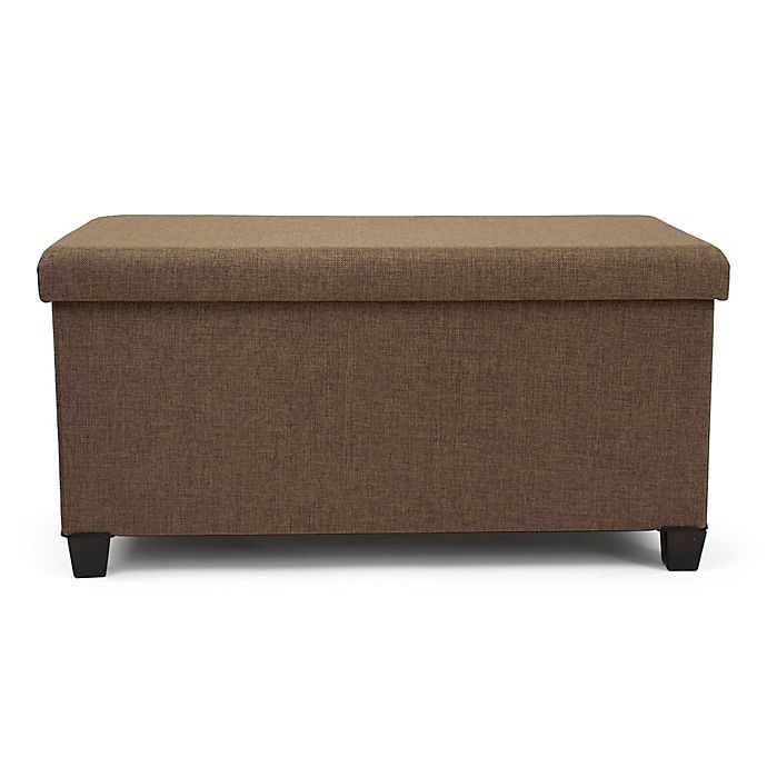 slide 4 of 8, Humble Crew Rectangular Storage Fabric Ottoman Bench - Brown, 1 ct