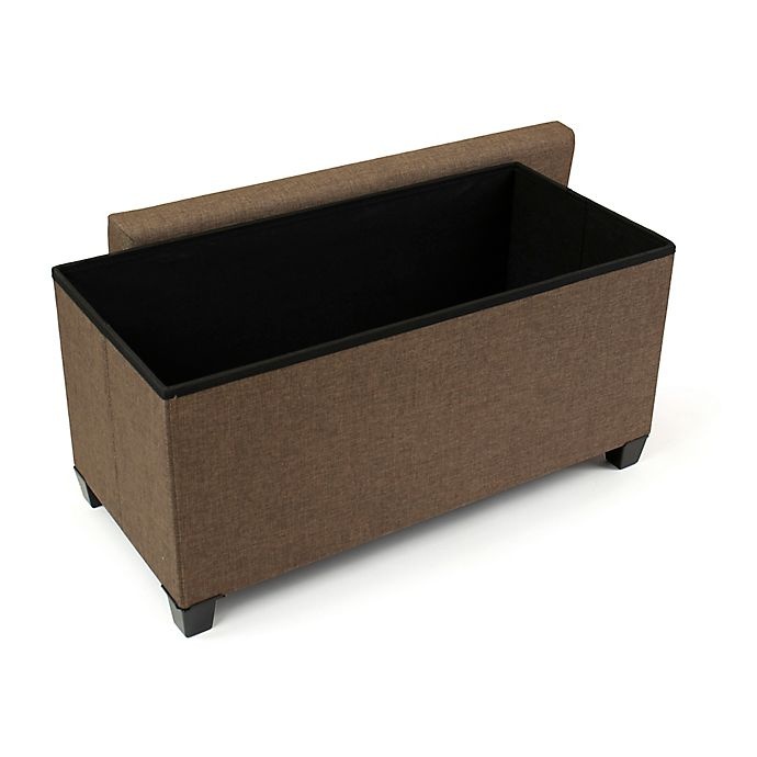 slide 6 of 8, Humble Crew Rectangular Storage Fabric Ottoman Bench - Brown, 1 ct