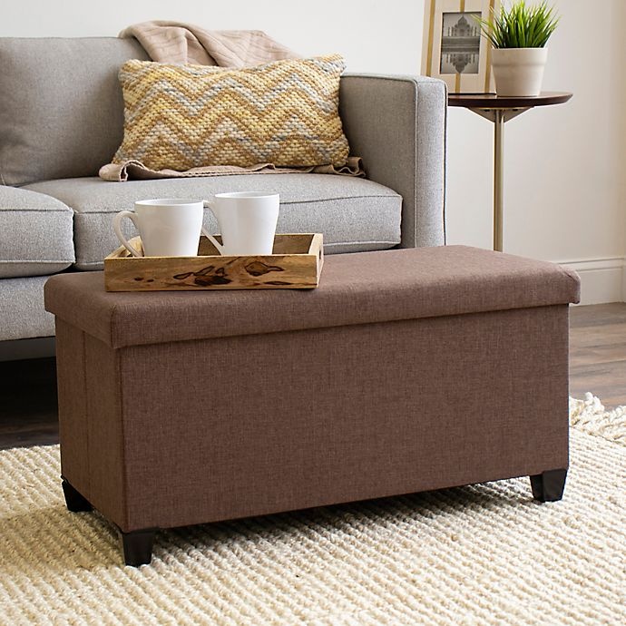 slide 7 of 8, Humble Crew Rectangular Storage Fabric Ottoman Bench - Brown, 1 ct