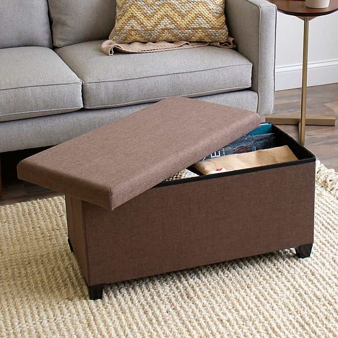 slide 8 of 8, Humble Crew Rectangular Storage Fabric Ottoman Bench - Brown, 1 ct