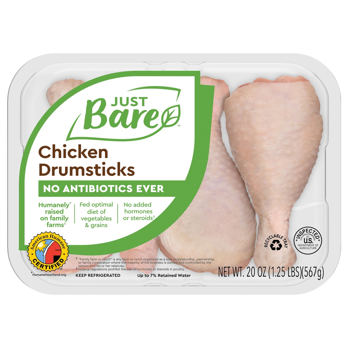 slide 1 of 5, Just BARE Chicken Drumsticks, 20 oz