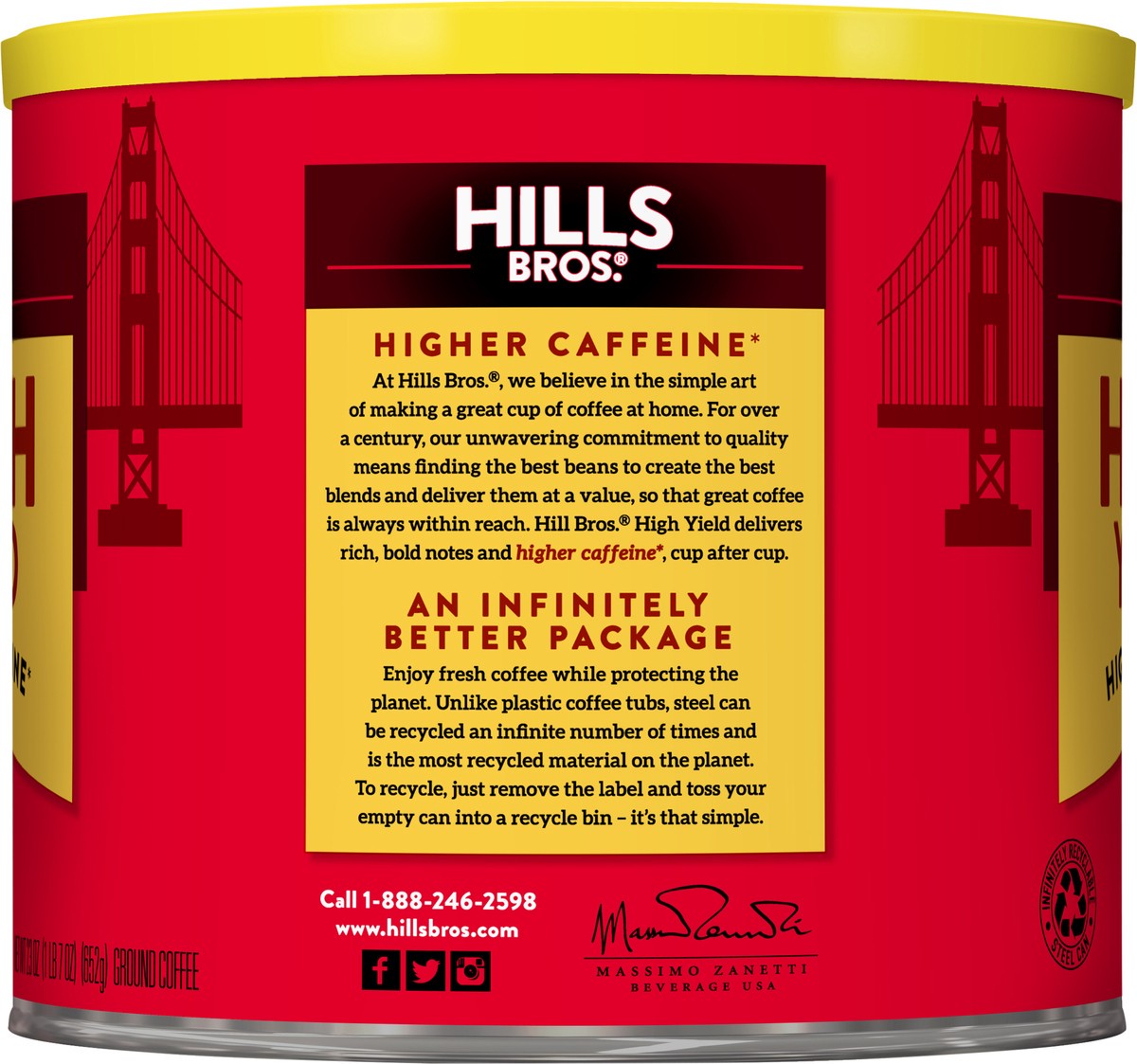 slide 6 of 7, Hills Bros. High Yield Medium Roast Ground Coffee - 23 oz, 23 oz