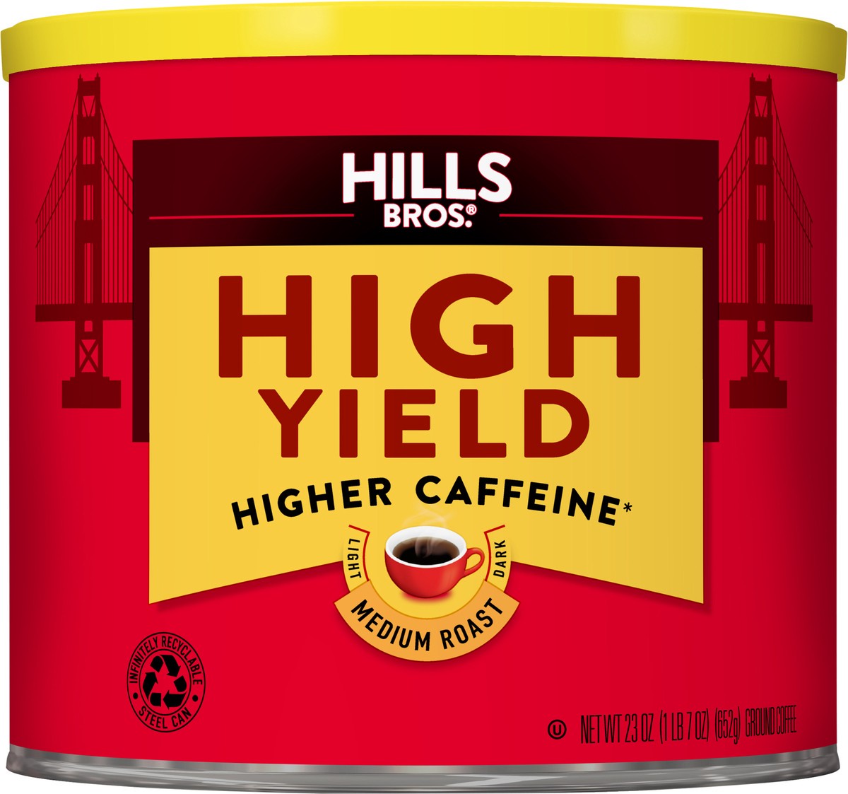 slide 1 of 7, Hills Bros. High Yield Medium Roast Ground Coffee - 23 oz, 23 oz