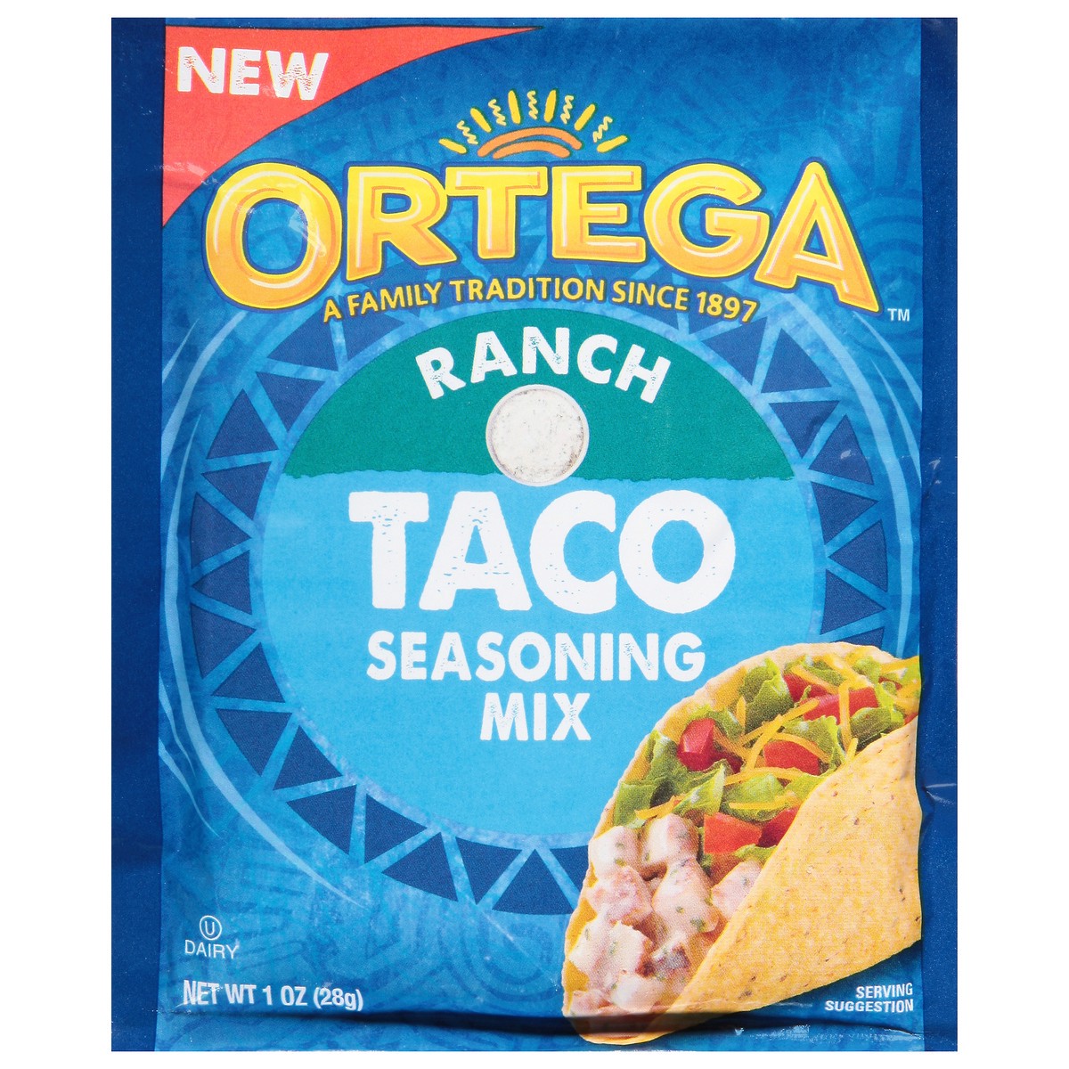 slide 1 of 6, Ortega Ranch Taco Seasoning Mix, Kosher, 1 oz Packet, 12 Count, 1 oz
