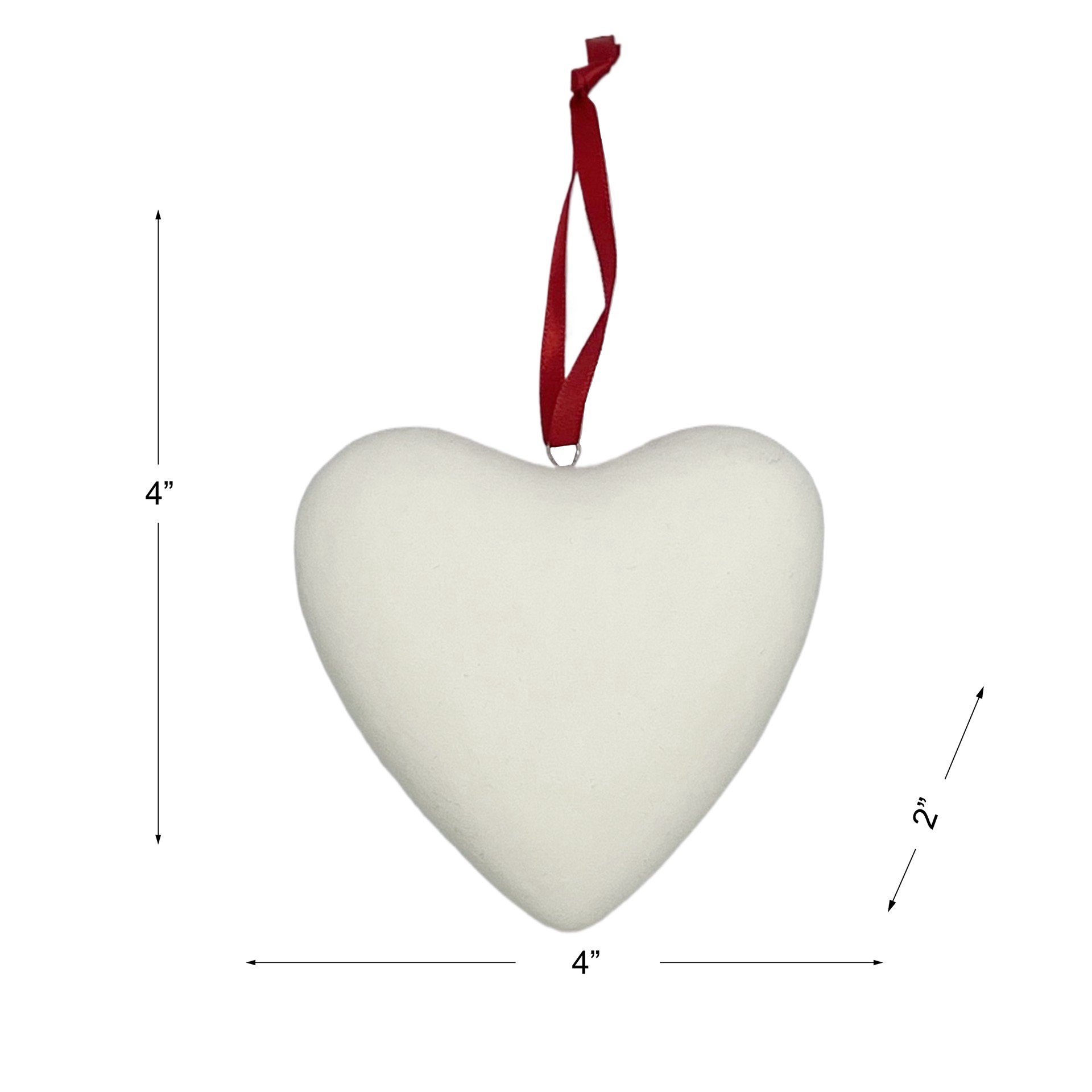 slide 2 of 7, 4" Diy Ceramic Heart Ornament By Make Market, 4 in x 2 in x 4 in