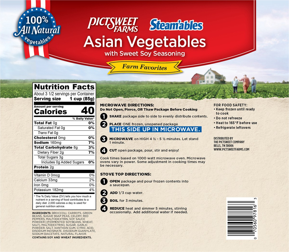 slide 2 of 7, PictSweet Asian Vegetables, 10 oz