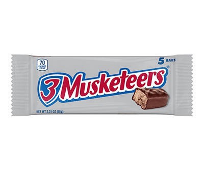 slide 1 of 1, 3 Musketeers Funsize Candy Bars, 2.31 oz
