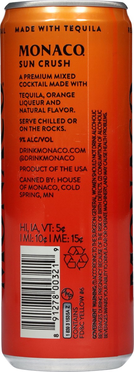 slide 4 of 11, Monaco Sun Crush Tequila Cocktail 12 fl oz, 12 oz