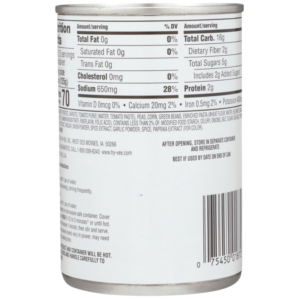 slide 4 of 8, Hy-vee Vegetarian Vegetable Condensed Soup, 10.5 oz