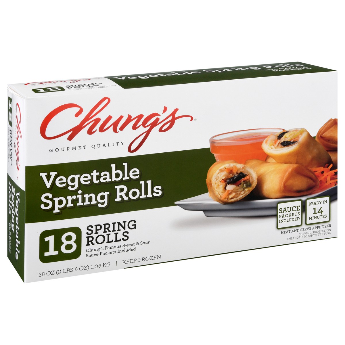 slide 2 of 9, Chung's Vegetable Spring Rolls, 18 ct