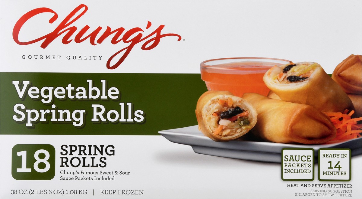 slide 6 of 9, Chung's Vegetable Spring Rolls, 18 ct