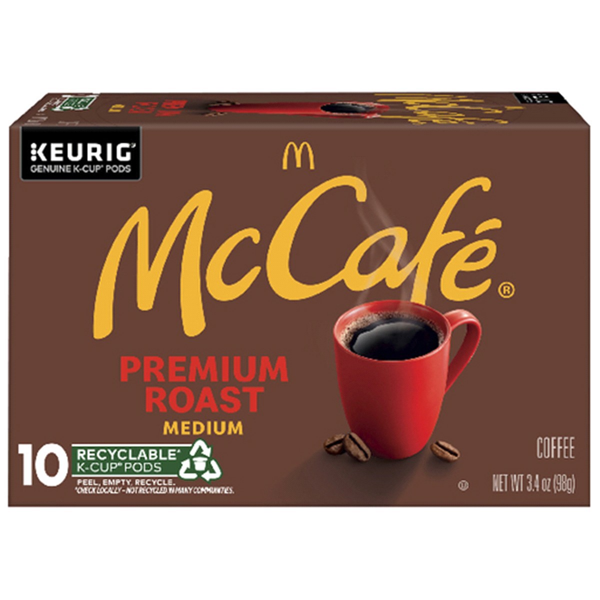 slide 1 of 29, McCafé Premium Roast Coffee, Single Serve Keurig K-Cup Pods, Medium Roast- 10 ct, 10 ct