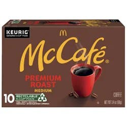 McCafé Premium Roast Coffee, Single Serve Keurig K-Cup Pods, Medium Roast - 10 ct
