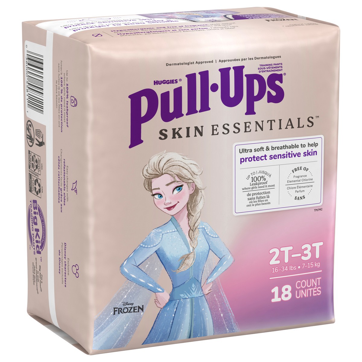 slide 8 of 12, Pull-Ups 2T-3T Girl Skin Essentials Frzn, 18 ct