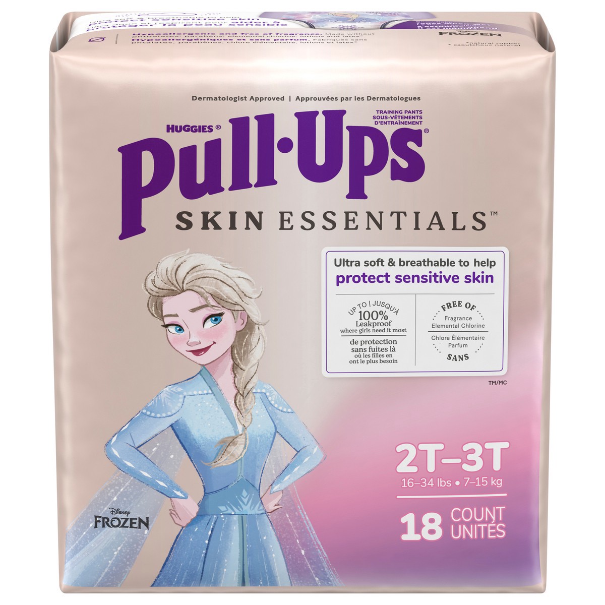 slide 1 of 12, Pull-Ups 2T-3T Girl Skin Essentials Frzn, 18 ct