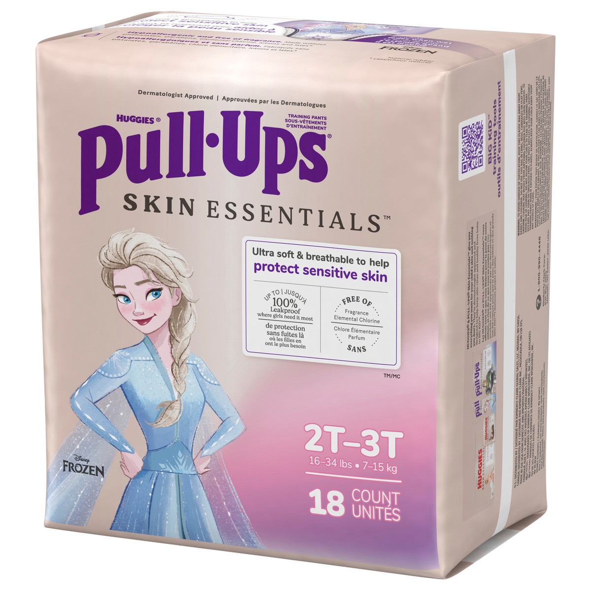 slide 5 of 12, Pull-Ups 2T-3T Girl Skin Essentials Frzn, 18 ct