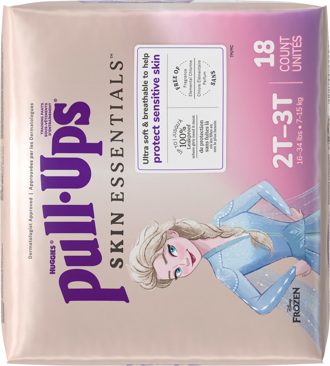 slide 12 of 12, Pull-Ups 2T-3T Girl Skin Essentials Frzn, 18 ct
