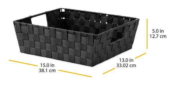slide 13 of 13, Whitmor Woven Strap Shelf Tote Black, 1 ct