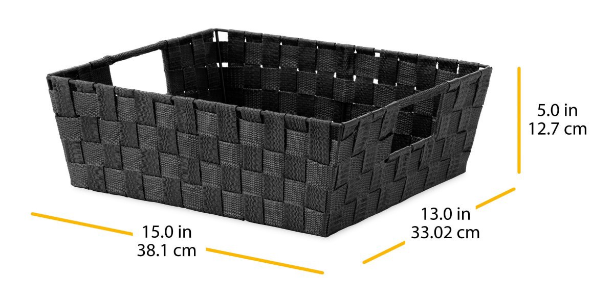slide 9 of 13, Whitmor Woven Strap Shelf Tote Black, 1 ct