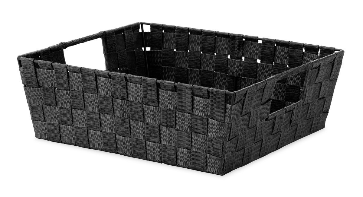 slide 1 of 13, Whitmor Woven Strap Shelf Tote Black, 1 ct
