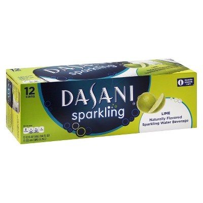 slide 1 of 1, Dasani Sparkling Lime Flavored Water, 12 ct; 12 oz