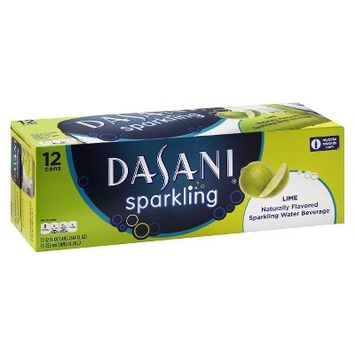 slide 1 of 1, Dasani Sparkling Lime Flavored Water - 12 ct; 12 oz, 12 ct; 12 oz