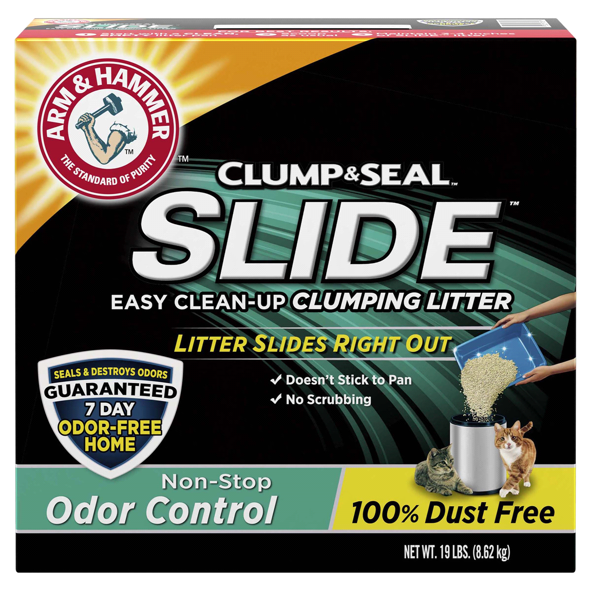 slide 1 of 1, ARM & HAMMER Slide Easy Clean Up Odor Control Clumping Cat Litter, 19 lb