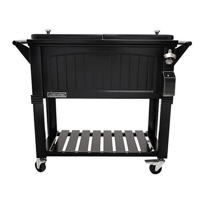 slide 1 of 1, Permasteel Furniture Rolling Cooler - Black, 80 qt