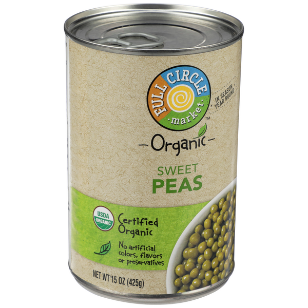 slide 1 of 6, Full Circle Market Organic Sweet Peas, 15 oz