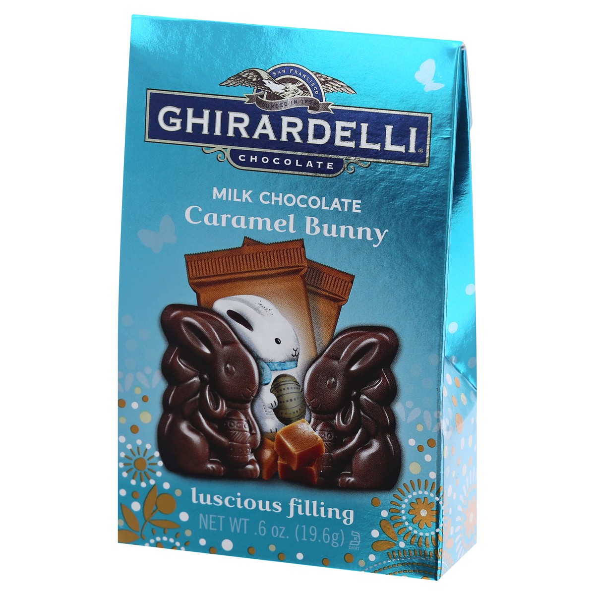 slide 3 of 10, Ghirardelli Milk Chocolate Caramel Bunny, 0.6 oz