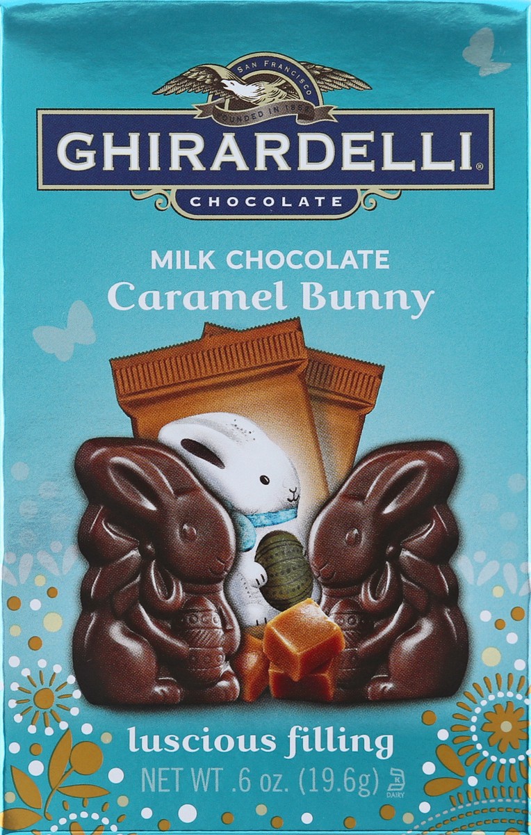 slide 9 of 10, Ghirardelli Milk Chocolate Caramel Bunny, 0.6 oz