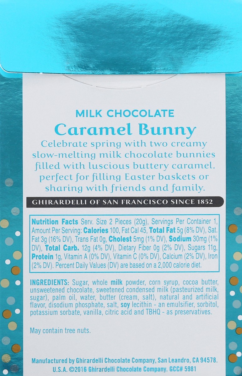 slide 10 of 10, Ghirardelli Milk Chocolate Caramel Bunny, 0.6 oz