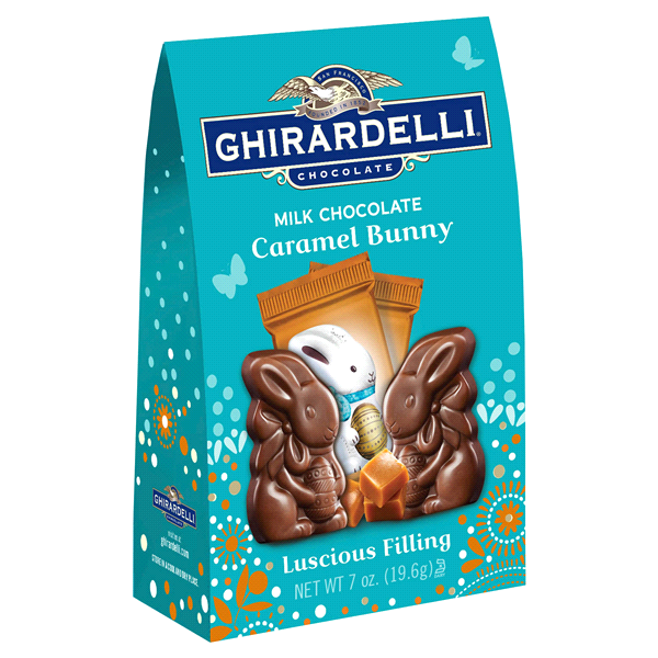 slide 1 of 10, Ghirardelli Milk Chocolate Caramel Bunny, 0.6 oz