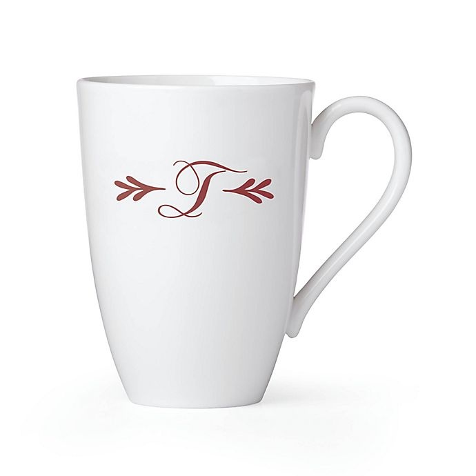 slide 1 of 1, Lenox I.D. Monogrammed Script Letter T'' Mug - Merlot'', 1 ct