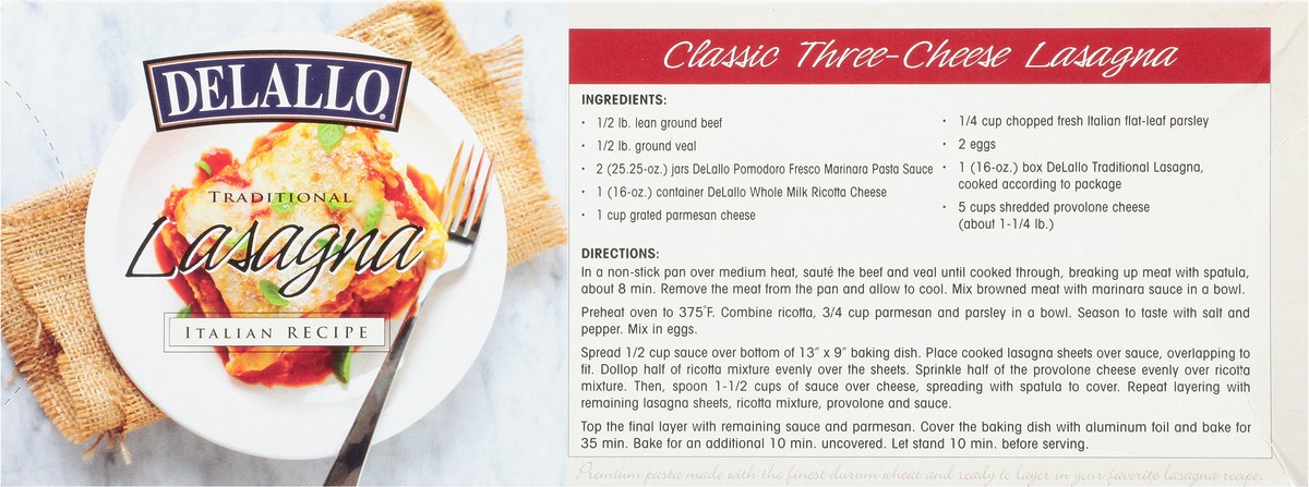 slide 7 of 9, DeLallo Traditional Lasagna 1 lb, 1 lb