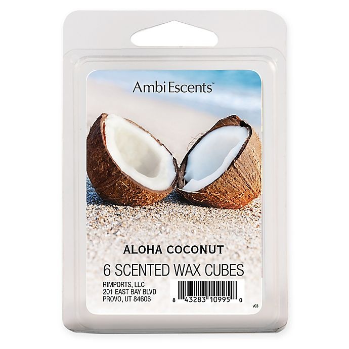 slide 1 of 1, AmbiEscents Aloha Coconut Scented Wax Cubes, 6 ct